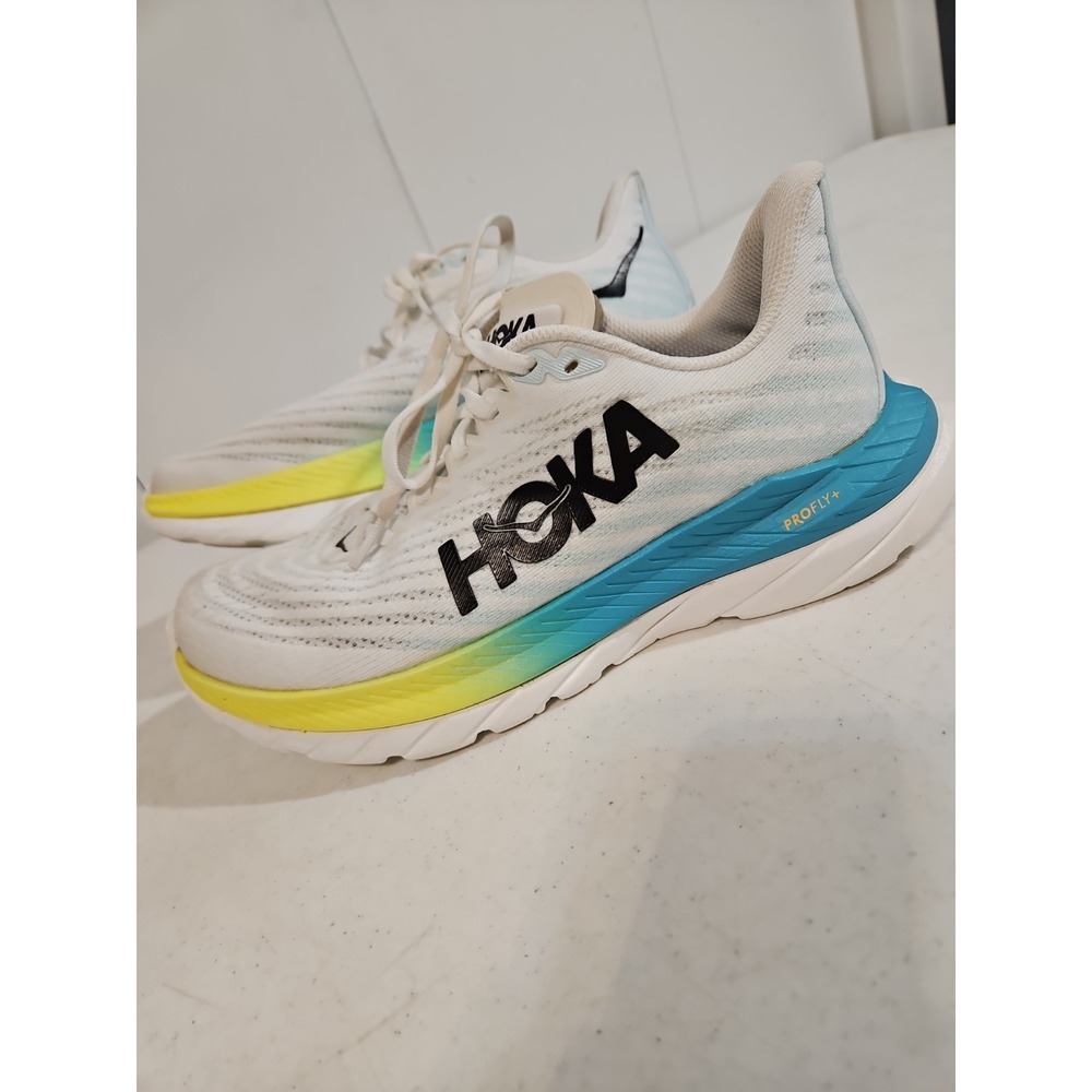 Hoka One One Mach 5 Womens Size 8.5B White Walking Running Sneaker Pro Fly+(S232